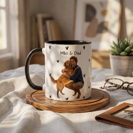 Taza Nombre y foto modernos simples de la mascota