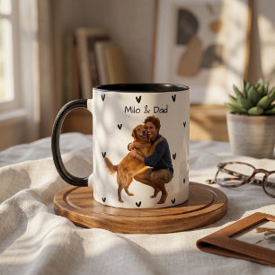 Taza Nombre y foto modernos simples de la mascota