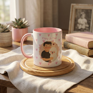 Taza Nombre y foto modernos simples de la mascota