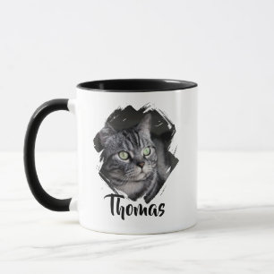 Taza Nombre y Foto Personalizados Mascota Moderna