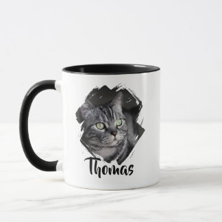 Taza Nombre y Foto Personalizados Mascota Moderna
