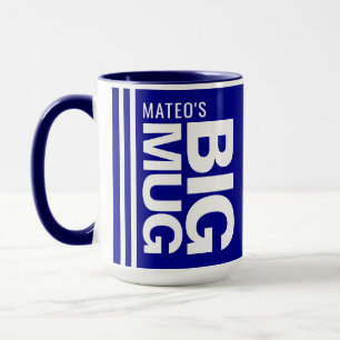 Taza Nombre y inicial de novedad personalizados   Azul 
