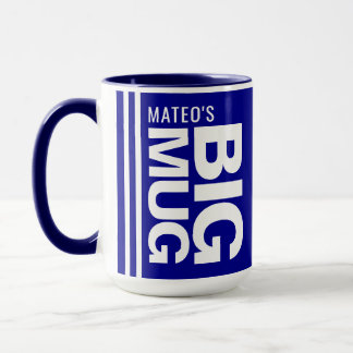 Taza Nombre y inicial de novedad personalizados | Azul 