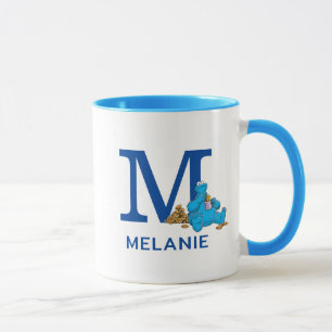 Taza Nombre y Monograma de Cookie Monster Eating Cookie