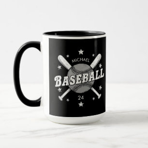 Taza Nombre y número personalizados de béisbol de moda