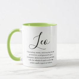 Taza Nombre y rasgos del signo Zodiac de Leo Personaliz