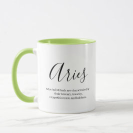 Taza Nombre y rasgos del signo zodiaco de Aries persona