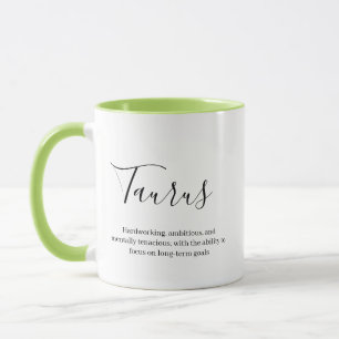 Taza "Nombre y rasgos del signo zodiaco del Taurus pers