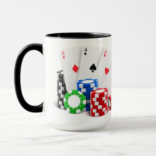 Taza Nombre y texto personalizados de Póquer / Casino (Izquierda)