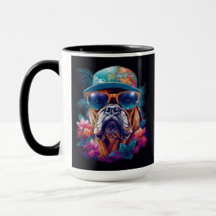 Taza Nombre y texto personalizados perro de vacaciones