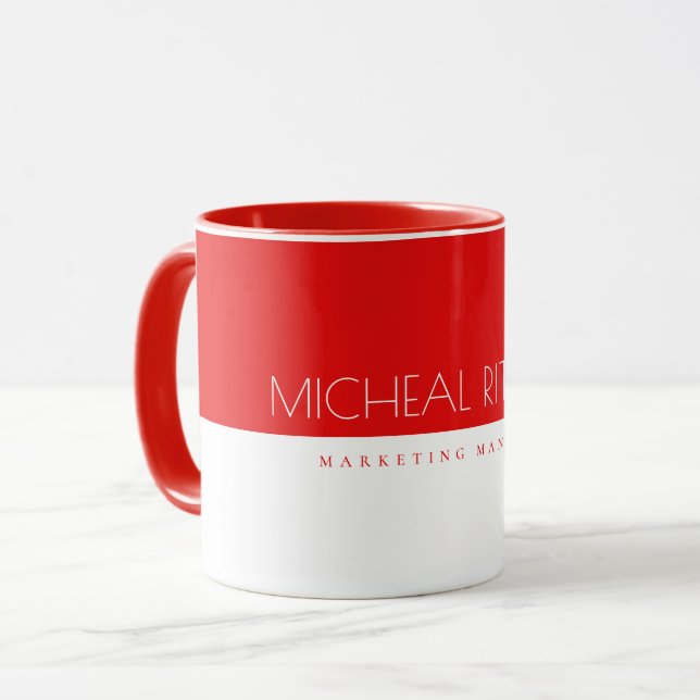 Taza Nombre y trabajo del monograma del Personalizado b (Anverso izquierdo)