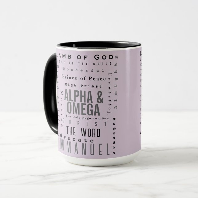 Taza Nombres Cristianos De Dios, Moderno Simple (Anverso izquierdo)