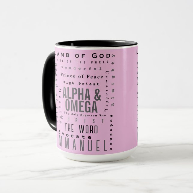 Taza Nombres Cristianos De Dios, Moderno Simple (Anverso izquierdo)