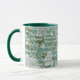 Taza Nombres de caligrafía de Cristo|| Verde blando