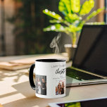 Taza Nombres de fotos en blanco de amigo de cumpleaños<br><div class="desc">Un regalo de los amigos por el cumpleaños 21 de una mujer, celebrando su vida con 3 de sus fotos de ella, sus amigos, familia, interés o mascotas. Personalice y agregue su nombre, edad 21 y sus nombres. Letras de color negro. Moda, fondo blanco clásico. Su nombre está escrito con...</div>