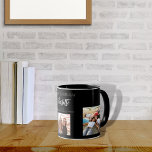 Taza Nombres de fotos negras de amigos de cumpleaños<br><div class="desc">Un regalo de los amigos por el cumpleaños 21 de una mujer, celebrando su vida con 3 de sus fotos de ella, sus amigos, familia, interés o mascotas. Personalice y agregue su nombre, edad 21 y sus nombres. Letras de color blanco. Moda, fondo negro clásico. Su nombre está escrito con...</div>