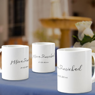Taza Nombres de recién casados personalizados unidos po