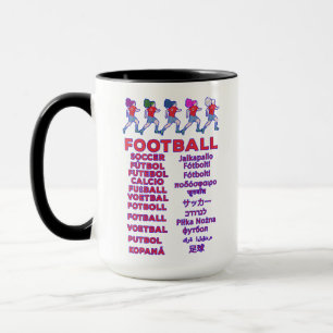 Taza Nombres multilingües de mujeres futbolistas para f