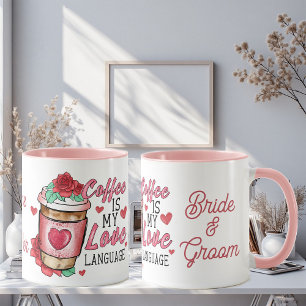 Taza Nombres personalizados de novia y novio recién cas
