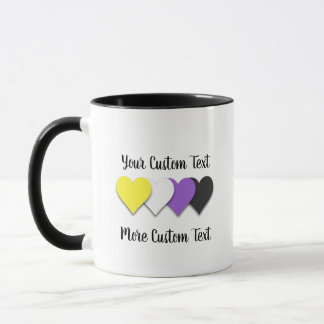 Taza Non-binary pride hearts mug