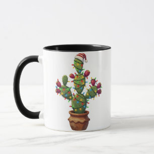 Taza Nopal con colores brillantes y festivos en Navidad