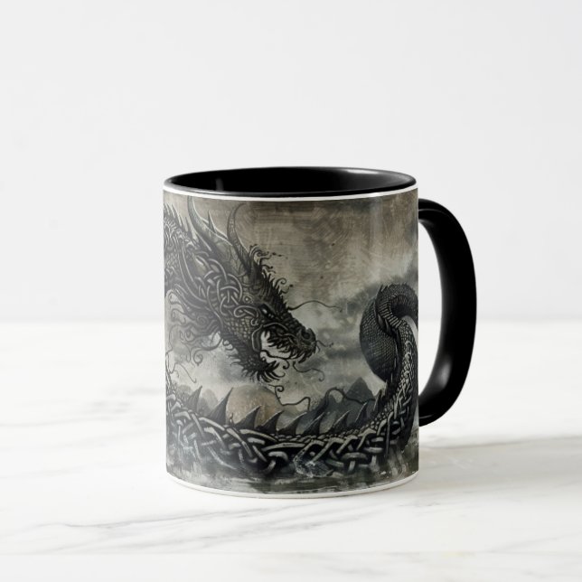 Taza Norse Dragon Viking Samhain Halloween (Anverso derecho)