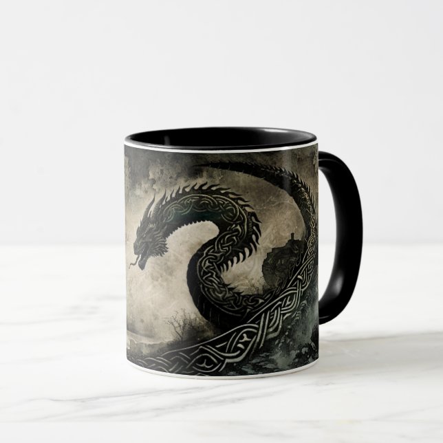 Taza Norse Dragon Viking Samhain Halloween (Anverso derecho)