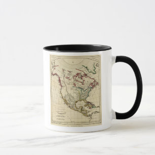 Taza Norteamérica con fronteras delineadas