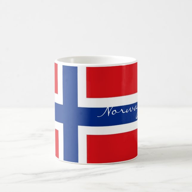 Taza noruega del recuerdo de la bandera de Noruega (Centro)
