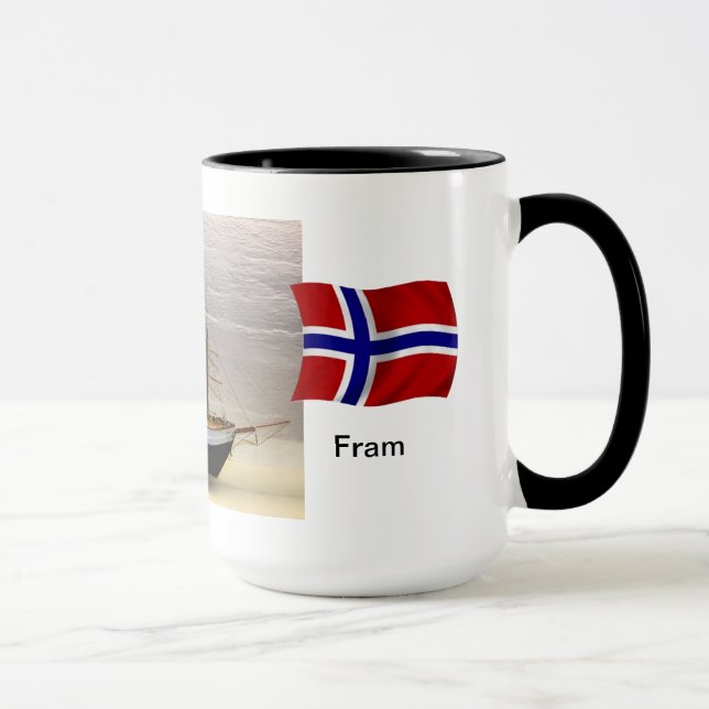 Taza Noruega, modelo de la nave "Fram " de Nansen (Derecha)