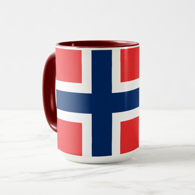 Taza Noruega, pabellón noruego, con escudo de armas (Anverso izquierdo)