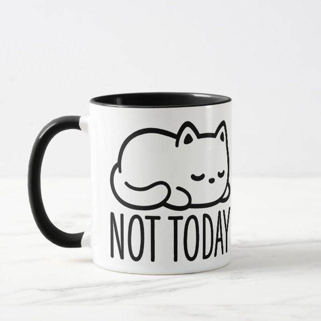 Taza "NOT TODAY" Minimalist Sleepy Cat Mug (Izquierda)