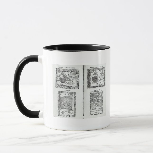 Taza Notas de la moneda continental (Izquierda)