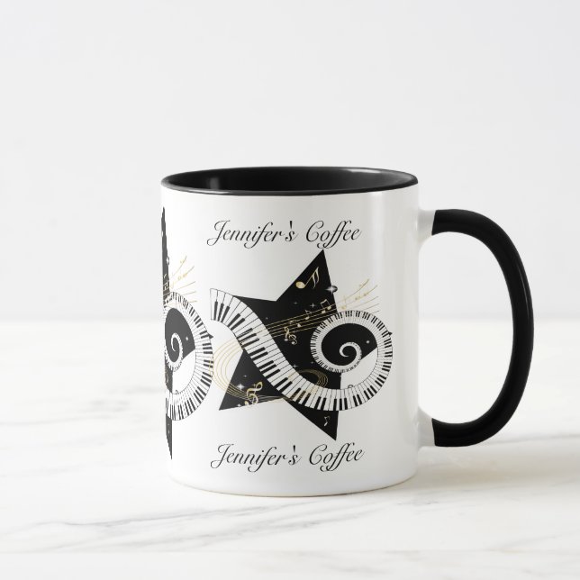 Taza Notas de oro personalizadas de la estrella musical (Derecha)