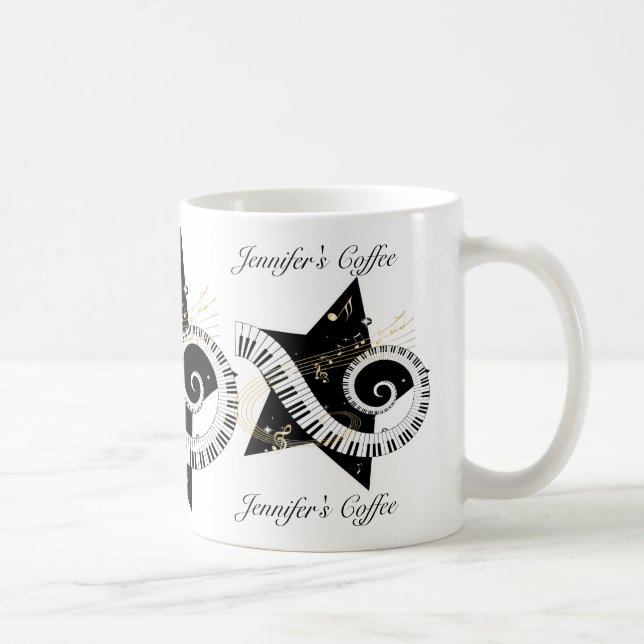 Taza Notas de oro personalizadas de la estrella musical (Derecha)