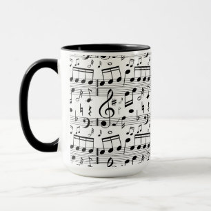 Taza Notas de partitura divertidas arte de músico
