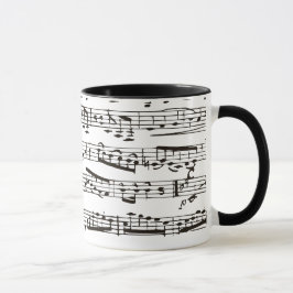 Taza Notas musicales blancos y negros