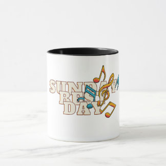 Taza Notas musicales Domingo el mejor día de la música
