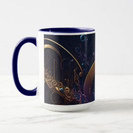 Taza Notas musicales estilosas de moda azul