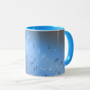 Taza Notas musicales Moon azul