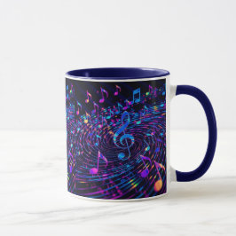 Taza Notas Musicales Retro Stylish