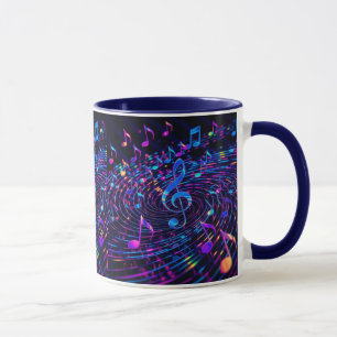 Taza Notas Musicales Retro Stylish