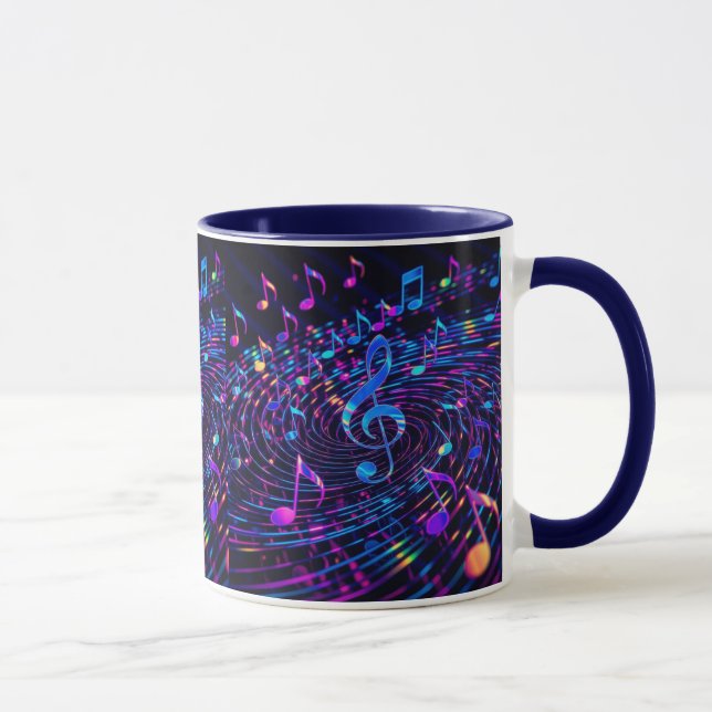 Taza Notas Musicales Retro Stylish (Derecha)