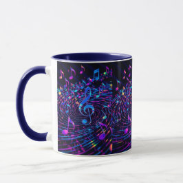 Taza Notas Musicales Retro Stylish