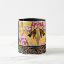 Taza Nouveau colibrí de estilo Art Nouveau