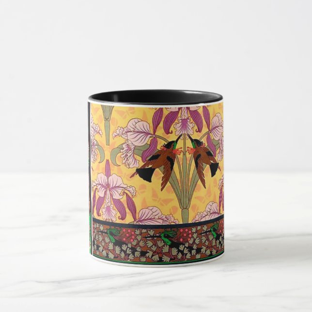Taza Nouveau colibrí de estilo Art Nouveau (Centro)