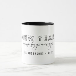 Taza Novedades de Año Nuevo Moderno Dos Personalizados