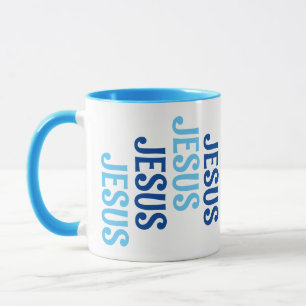 Taza Noveno Jesús Azul y Blanco Mug