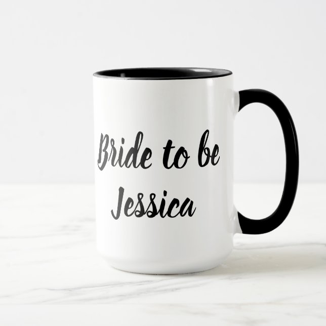 Taza Novia a ser negro elegante guion Bodas de regalos (Derecha)