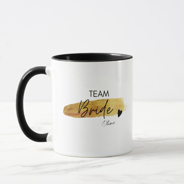 Taza Novia del equipo de Moda moderna de oro y negro pe (Izquierda)